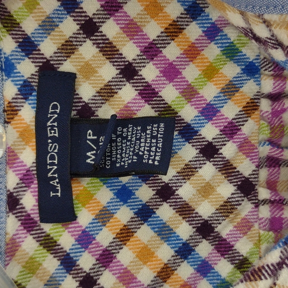 Women's Petite Multi Color Gingham Plaid LS BD Cotton Flannel Shirt - Picture 5 of 12